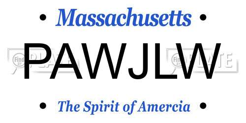 PAWJLW Massachusetts License Plate