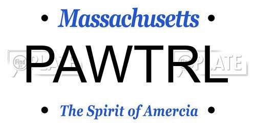 PAWTRL Massachusetts License Plate