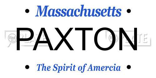PAXTON Massachusetts License Plate