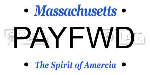 PAYFWD Massachusetts License Plate