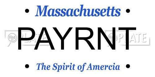 PAYRNT Massachusetts License Plate