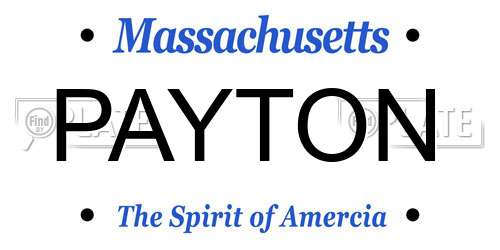 PAYTON Massachusetts License Plate