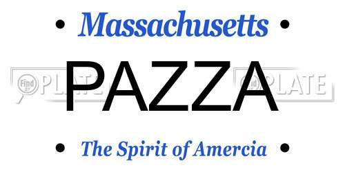 PAZZA Massachusetts License Plate