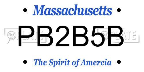 PB2B5B Massachusetts License Plate
