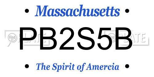 PB2S5B Massachusetts License Plate