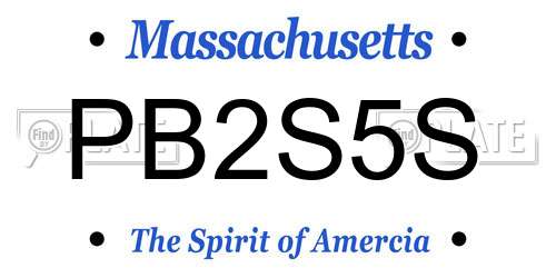 PB2S5S Massachusetts License Plate