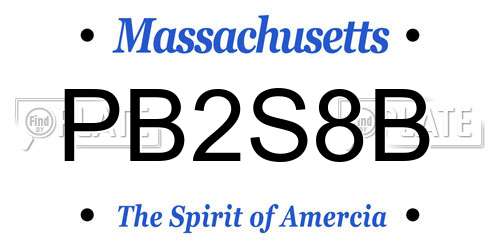PB2S8B Massachusetts License Plate