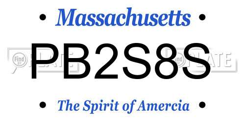 PB2S8S Massachusetts License Plate