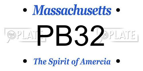 PB32 Massachusetts License Plate
