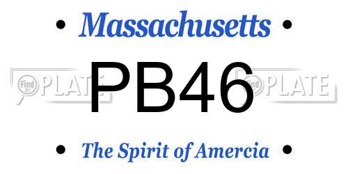 PB46 Massachusetts License Plate