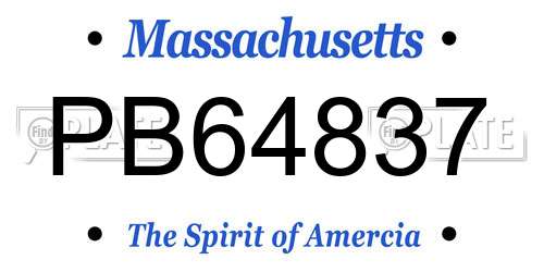 PB64837 Massachusetts License Plate