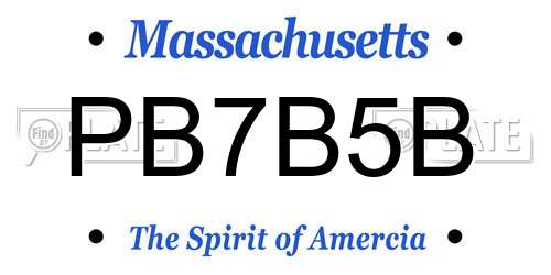 PB7B5B Massachusetts License Plate
