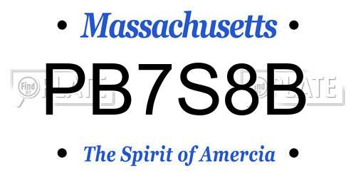 PB7S8B Massachusetts License Plate