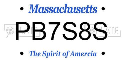 PB7S8S Massachusetts License Plate