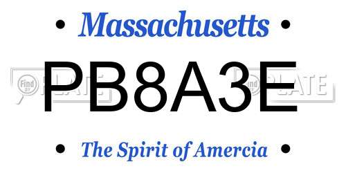 PB8A3E Massachusetts License Plate