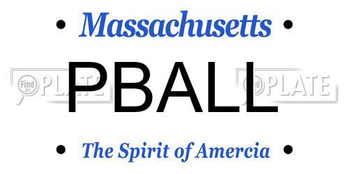PBALL Massachusetts License Plate