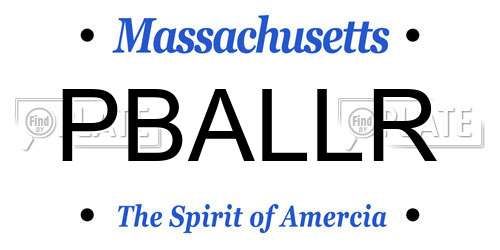 PBALLR Massachusetts License Plate