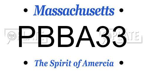 PBBA33 Massachusetts License Plate
