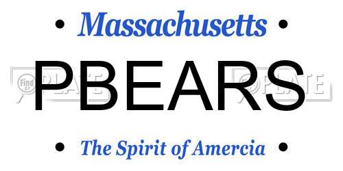 PBEARS Massachusetts License Plate