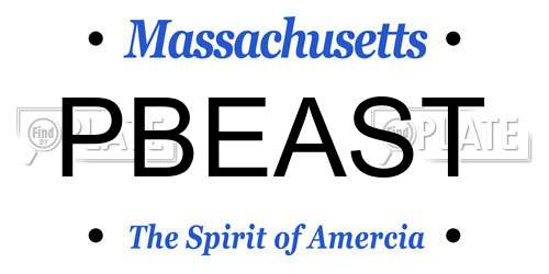 PBEAST Massachusetts License Plate