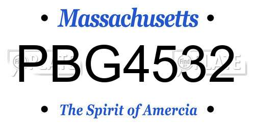 PBG4532 Massachusetts License Plate