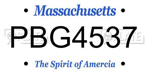PBG4537 Massachusetts License Plate