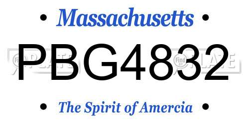 PBG4832 Massachusetts License Plate