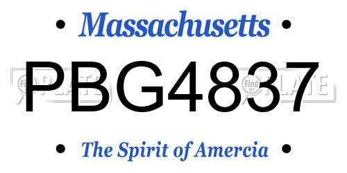 PBG4837 Massachusetts License Plate