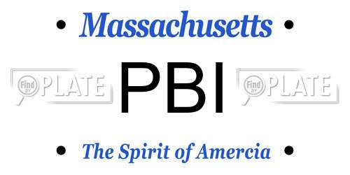 PBI Massachusetts License Plate