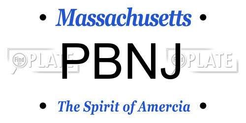 PBNJ Massachusetts License Plate