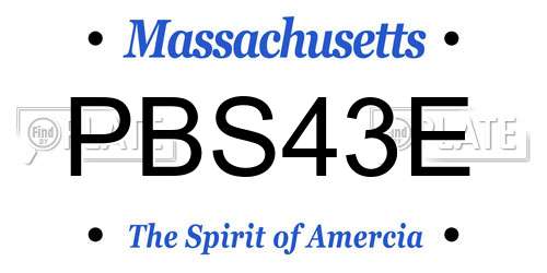 PBS43E Massachusetts License Plate