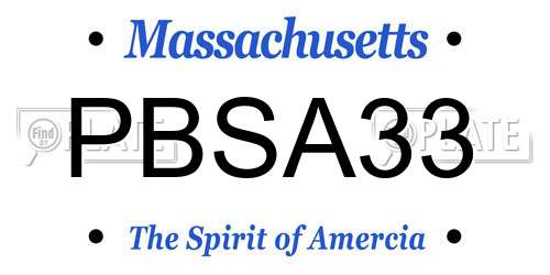 PBSA33 Massachusetts License Plate