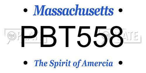 PBT558 Massachusetts License Plate