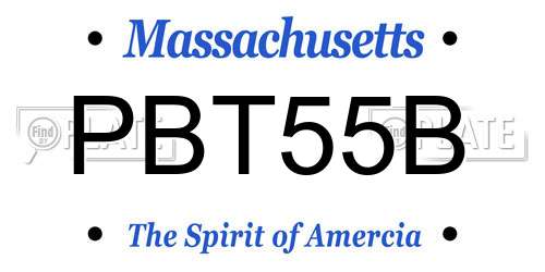 PBT55B Massachusetts License Plate