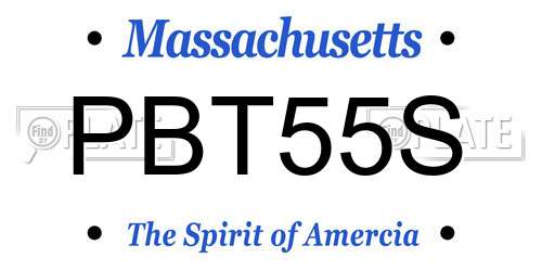 PBT55S Massachusetts License Plate