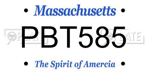 PBT585 Massachusetts License Plate