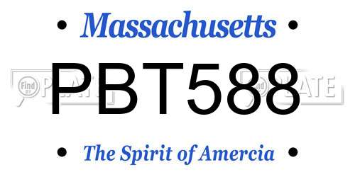 PBT588 Massachusetts License Plate