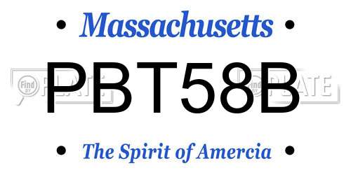 PBT58B Massachusetts License Plate