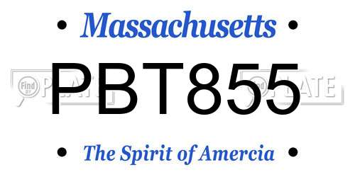 PBT855 Massachusetts License Plate