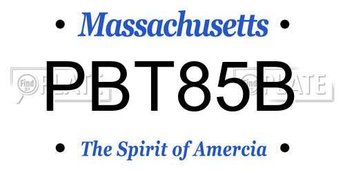 PBT85B Massachusetts License Plate