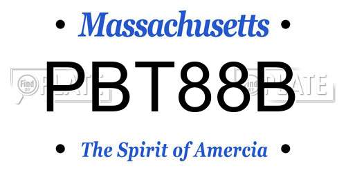 PBT88B Massachusetts License Plate