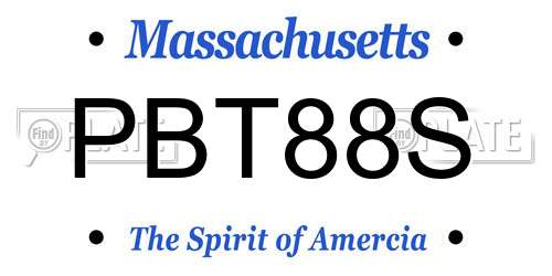 PBT88S Massachusetts License Plate