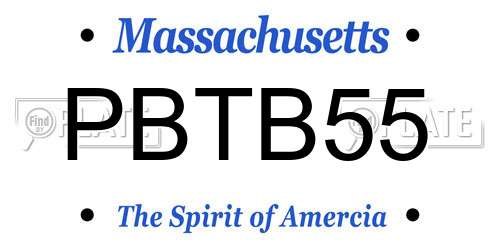 PBTB55 Massachusetts License Plate