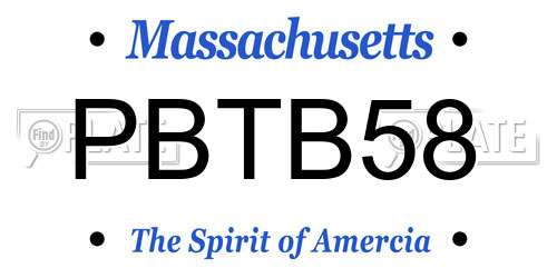 PBTB58 Massachusetts License Plate