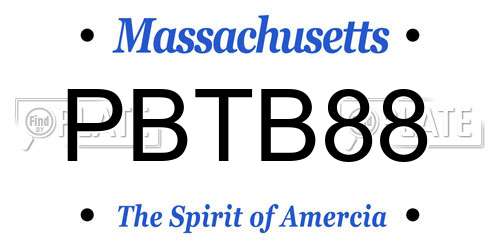 PBTB88 Massachusetts License Plate