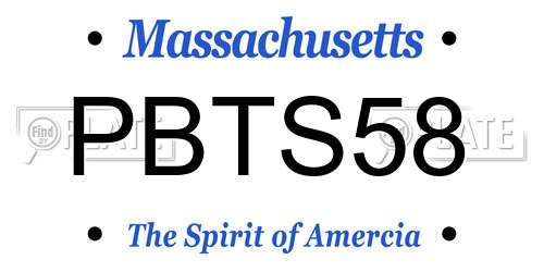 PBTS58 Massachusetts License Plate