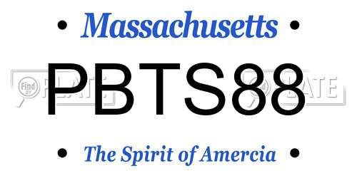 PBTS88 Massachusetts License Plate