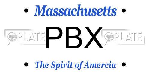 PBX Massachusetts License Plate