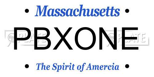 PBXONE Massachusetts License Plate
