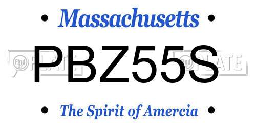 PBZ55S Massachusetts License Plate